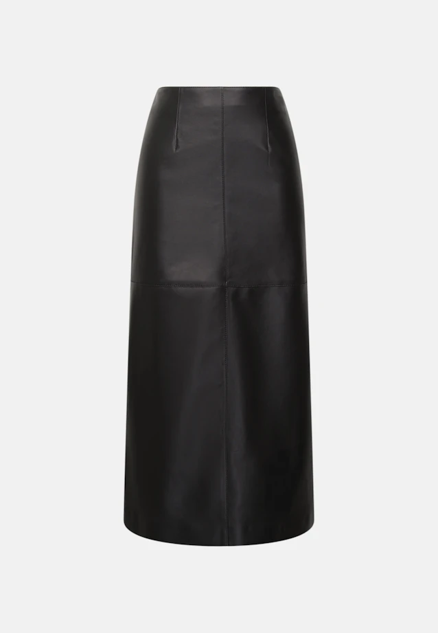 Rock aus 100% Leder mit Teilungsnähten in Schwarz |  Seidensticker Onlineshop