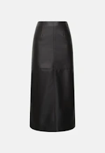 Rock aus 100% Leder mit Teilungsnähten in Schwarz |  Seidensticker Onlineshop