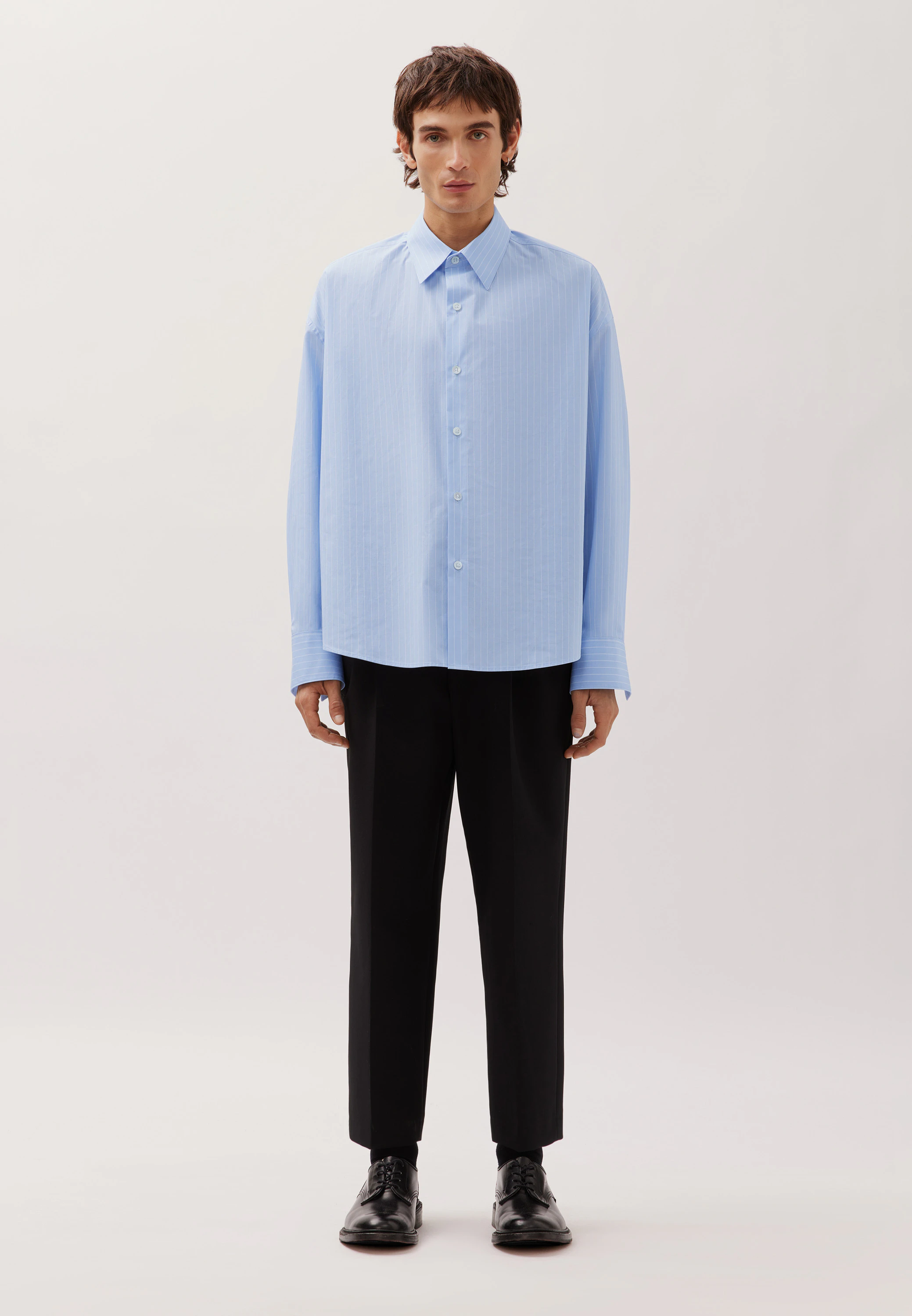 Oversized Boxy Hemd aus Baumwolle Blau XL