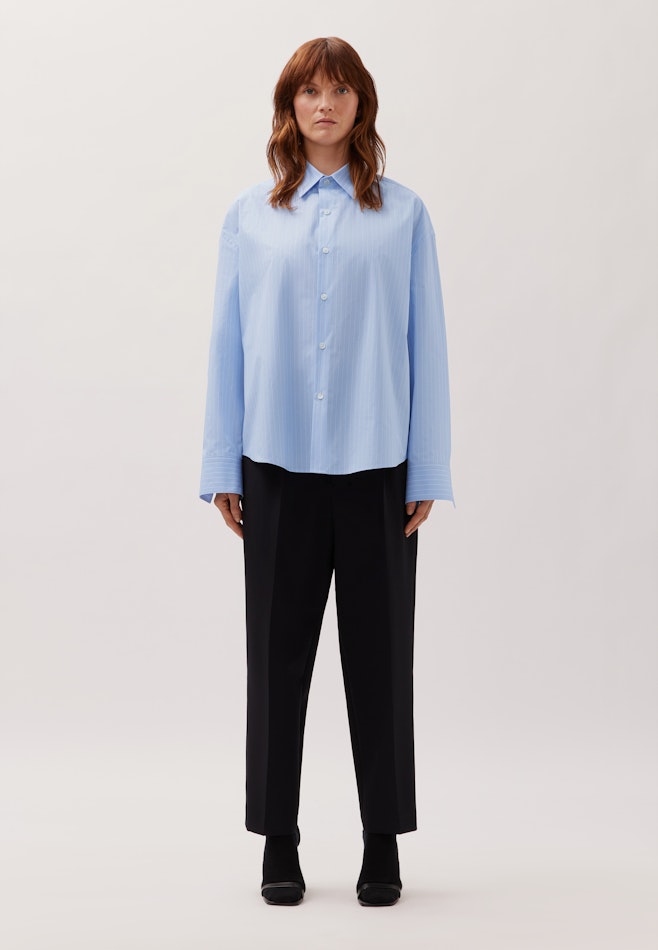 Oversized Boxy Hemd aus Baumwolle dans Bleu Clair | Boutique en ligne Seidensticker