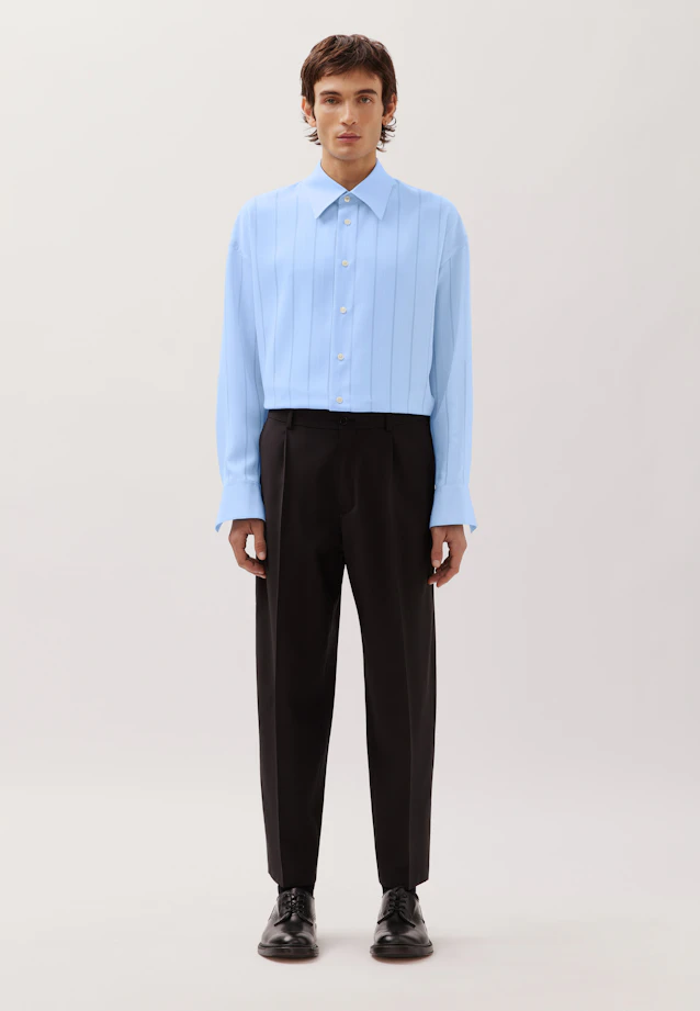 Relaxed Hemd mit überschnittener Schulter in fließender Viskose in Hellblau |  Seidensticker Onlineshop