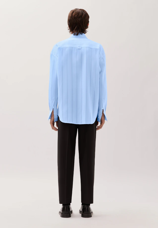 Relaxed Hemd mit überschnittener Schulter in fließender Viskose in Hellblau |  Seidensticker Onlineshop