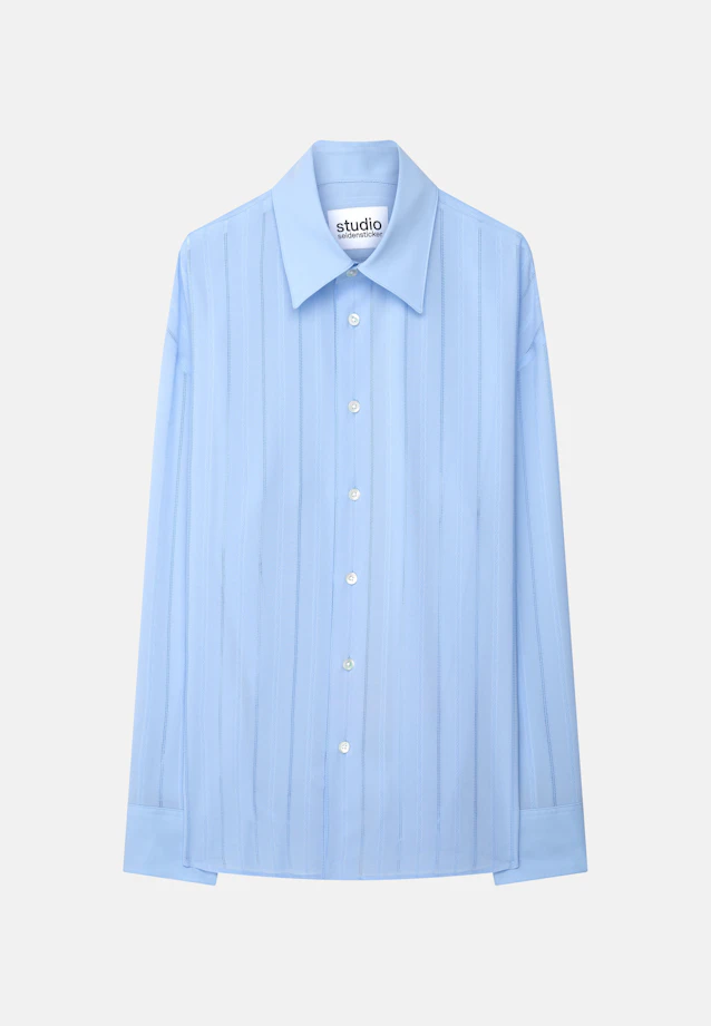 Relaxed Hemd mit überschnittener Schulter in fließender Viskose in Hellblau |  Seidensticker Onlineshop