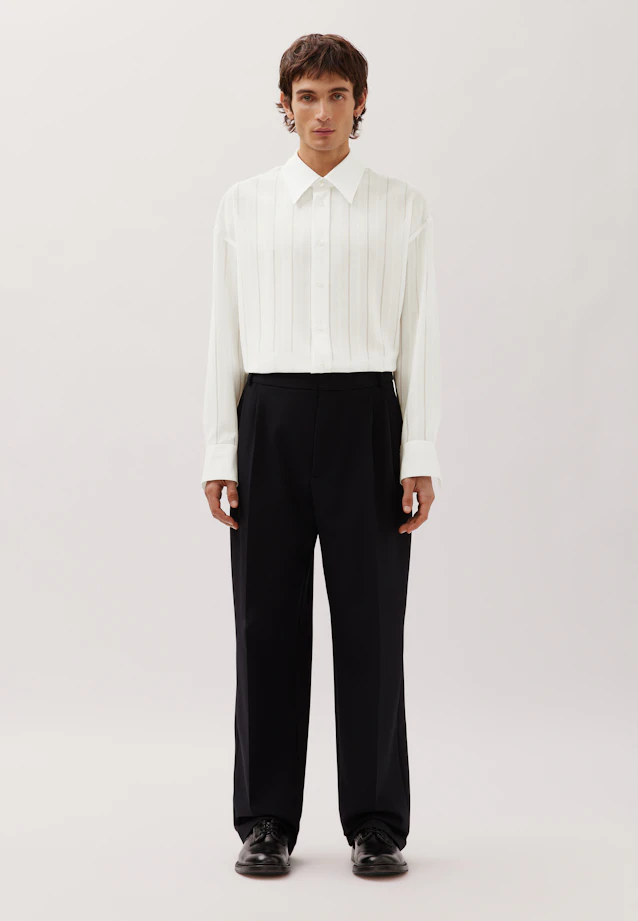 Relaxed Hemd mit überschnittener Schulter in fließender Viskose in Ecru |  Seidensticker Onlineshop