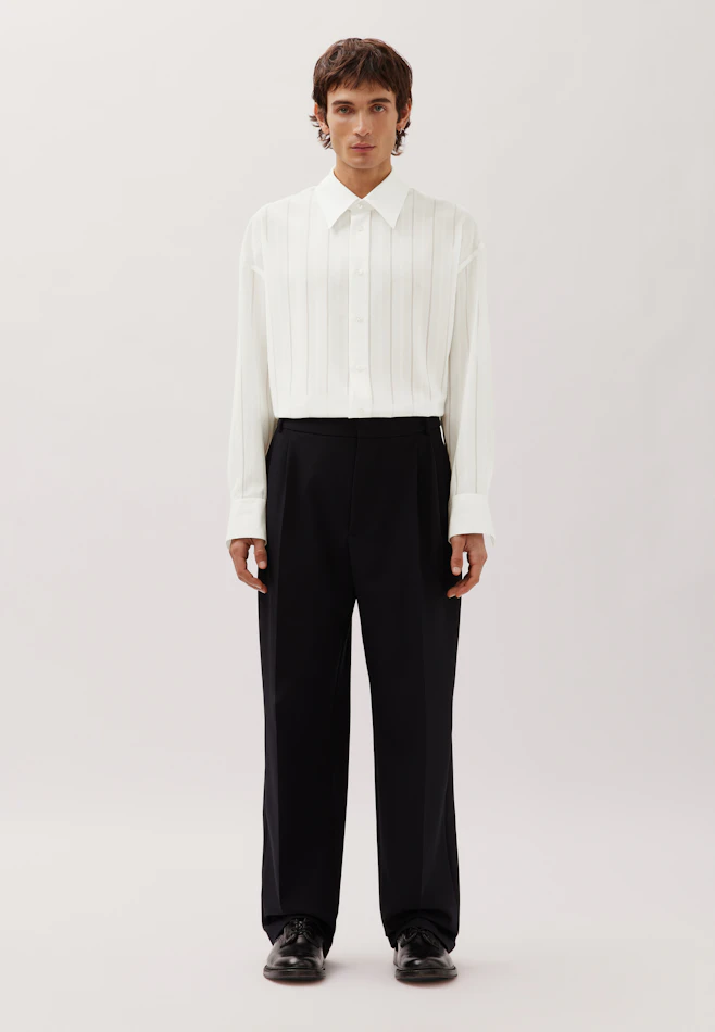 Relaxed Hemd mit überschnittener Schulter in fließender Viskose in Ecru | Seidensticker Onlineshop