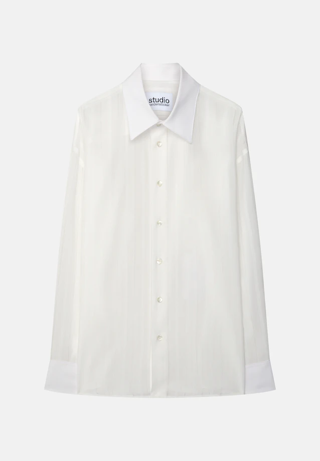 Relaxed Hemd mit überschnittener Schulter in fließender Viskose in Ecru |  Seidensticker Onlineshop