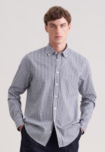 Regular Chemise décontractée carreaux in Bleu Foncé |  Seidensticker Onlineshop