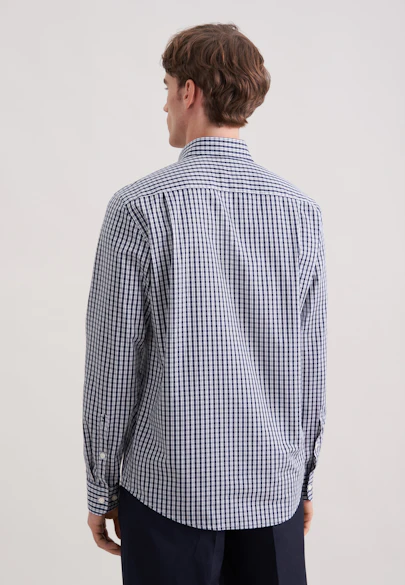 Regular Casual Hemd Karo in Dunkelblau |  Seidensticker Onlineshop