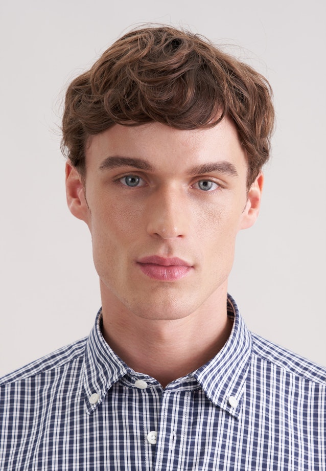 Regular Chemise décontractée carreaux in Bleu Foncé |  Seidensticker Onlineshop