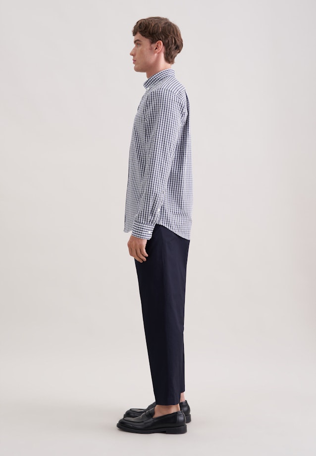 Regular Chemise décontractée carreaux in Bleu Foncé |  Seidensticker Onlineshop