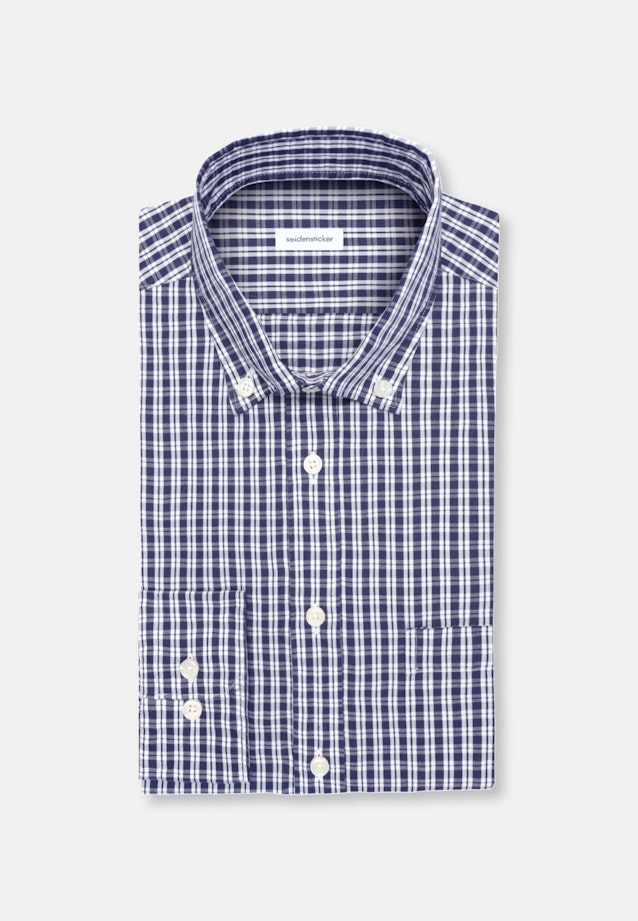 Regular Chemise décontractée carreaux in Bleu Foncé |  Seidensticker Onlineshop