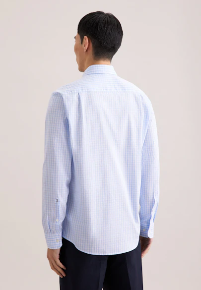 Regular Casual Hemd Karo in Hellblau |  Seidensticker Onlineshop