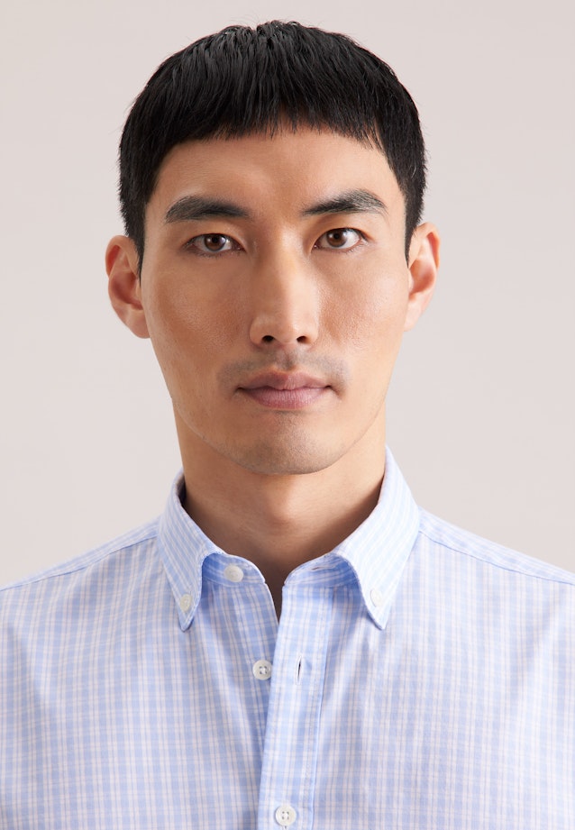 Regular Casual Hemd Karo in Hellblau |  Seidensticker Onlineshop