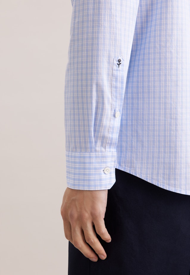 Regular Casual Hemd Karo in Hellblau |  Seidensticker Onlineshop