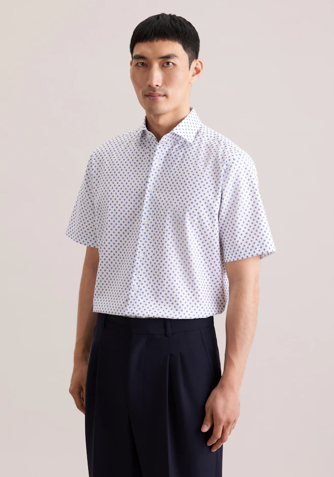Regular Chemise d'affaires Imprimé dans Bleu Moyen | Boutique en ligne Seidensticker