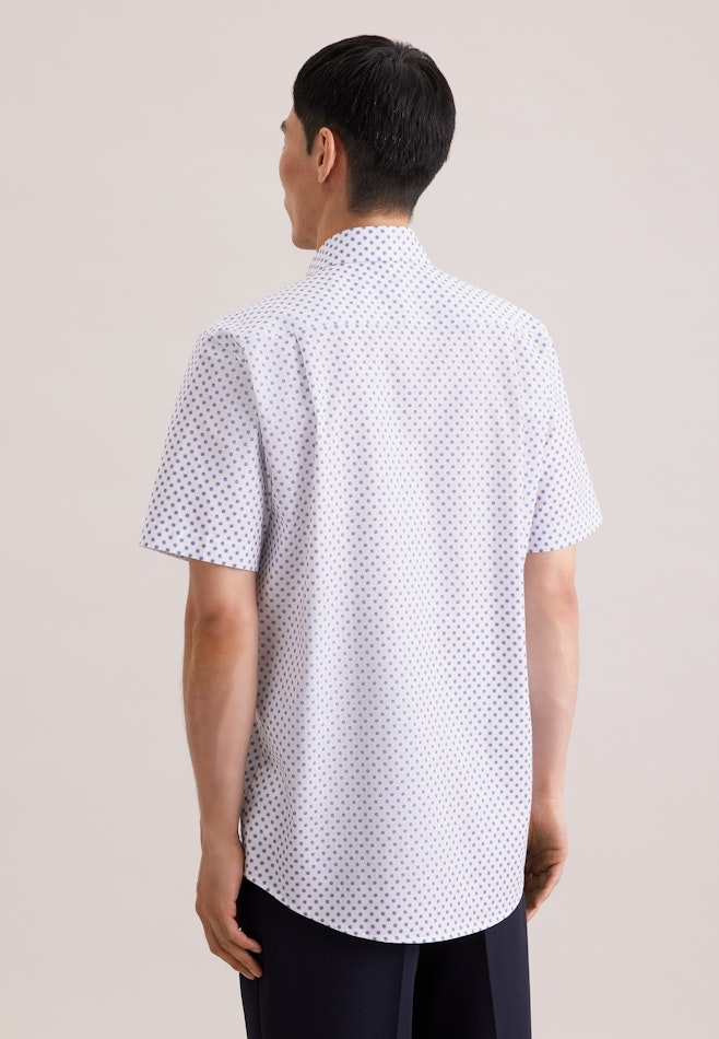 Regular Business shirt Print in Mittelblau | Seidensticker online shop