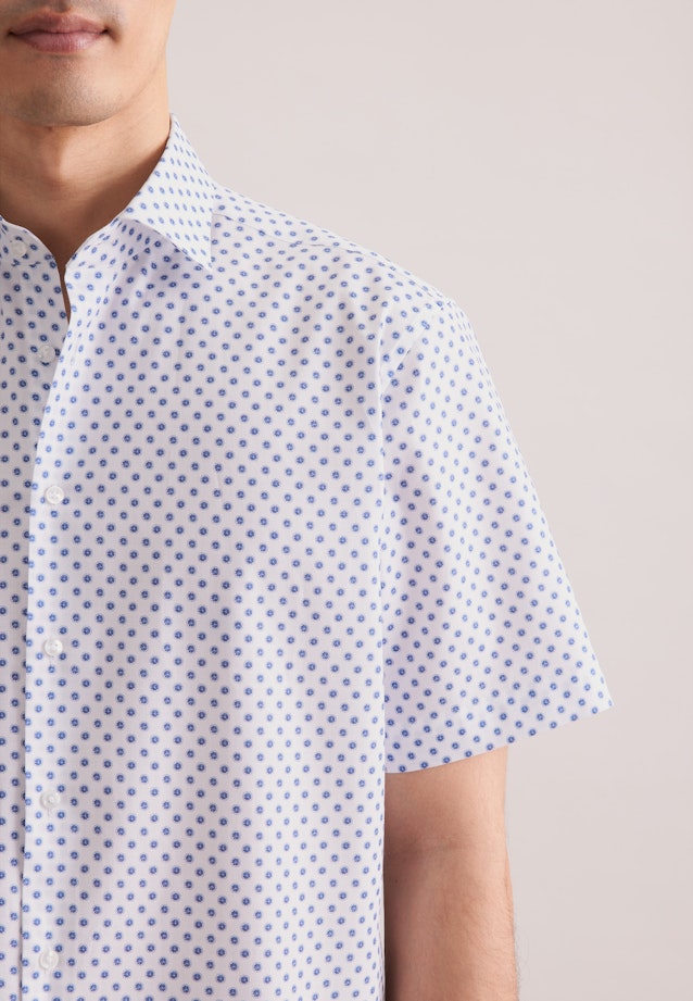 Regular Business Hemd Druck in Mittelblau |  Seidensticker Onlineshop