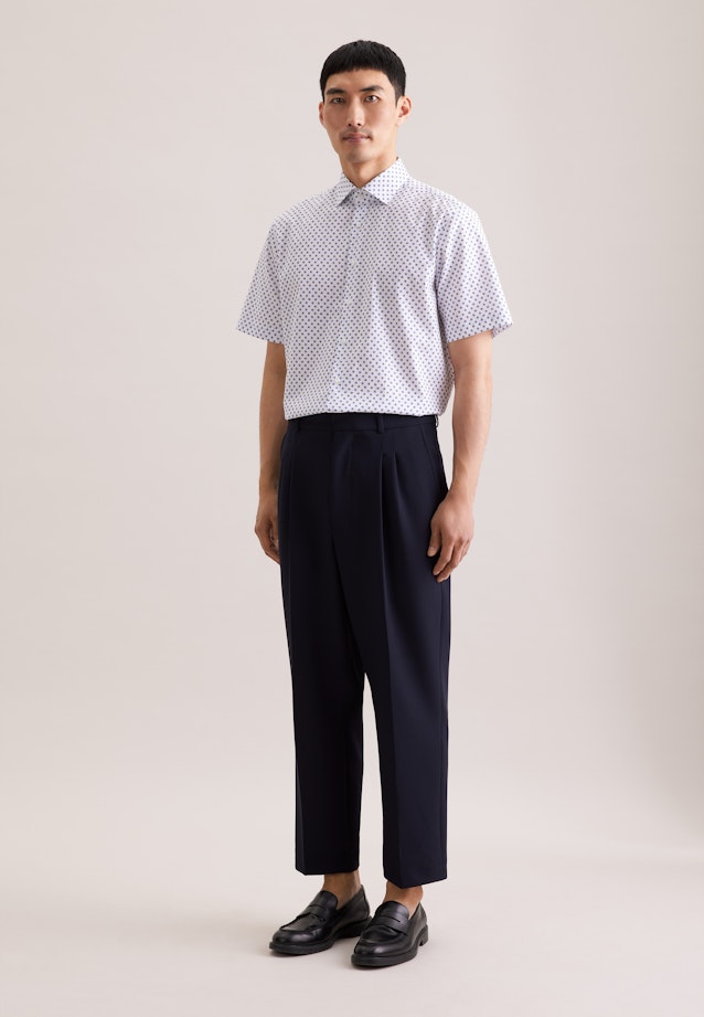 Regular Business Hemd Druck in Mittelblau |  Seidensticker Onlineshop