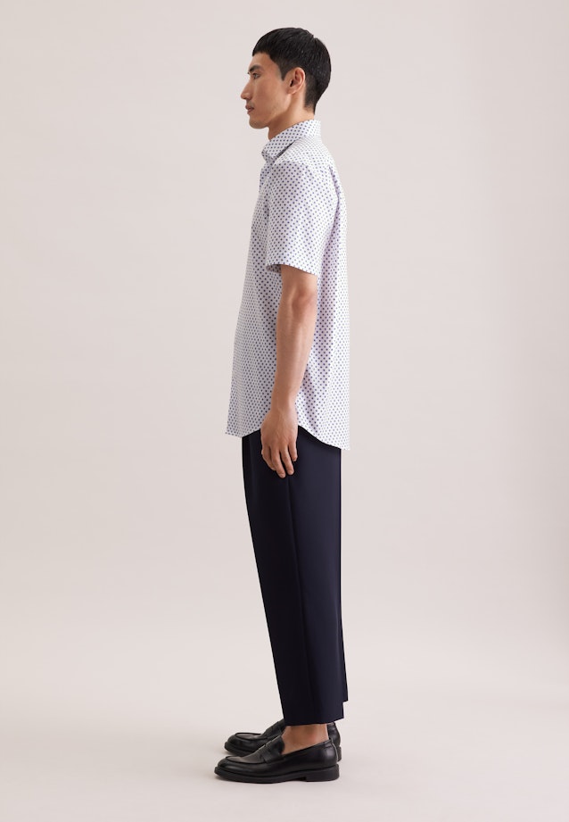 Regular Business Hemd Druck in Mittelblau |  Seidensticker Onlineshop