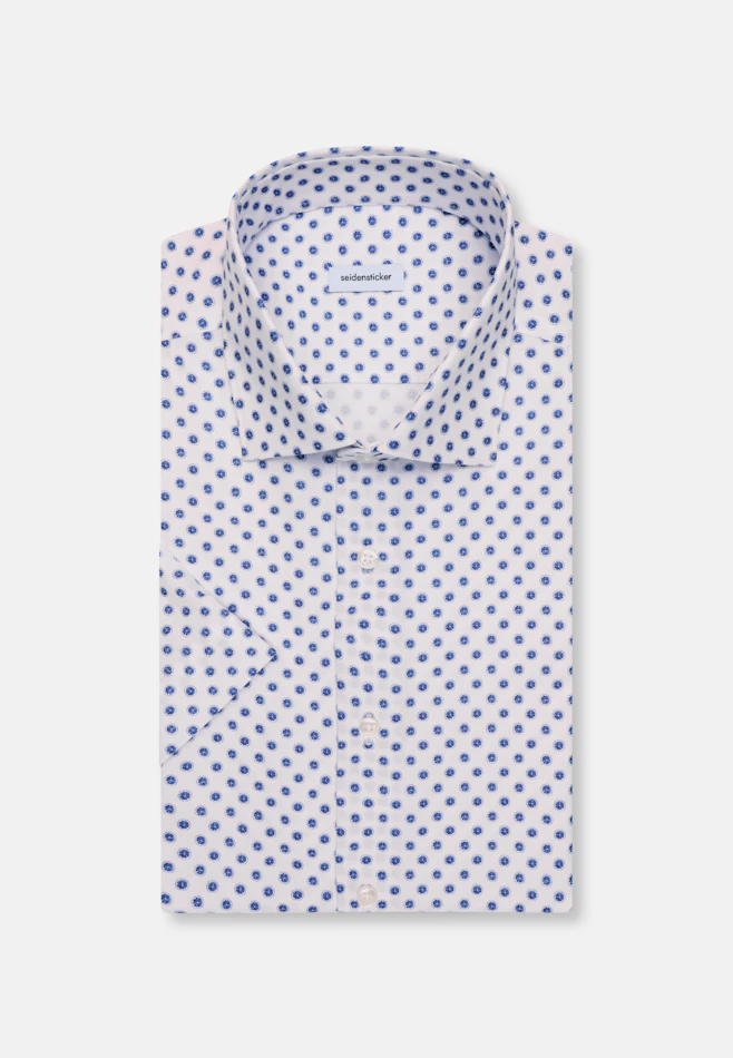 Regular Business Hemd Druck in Mittelblau | Seidensticker Onlineshop