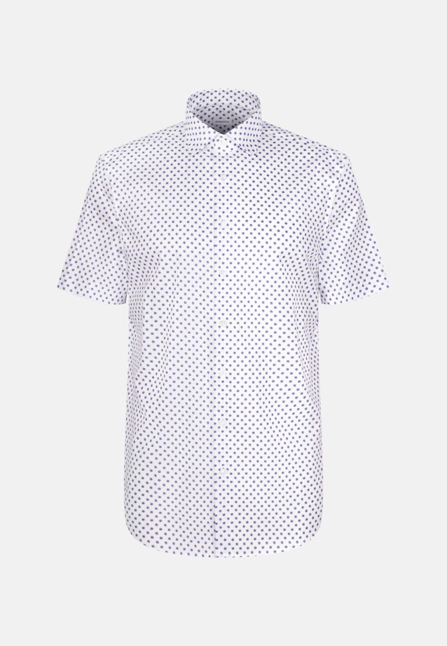 Regular Business Hemd Druck in Mittelblau |  Seidensticker Onlineshop