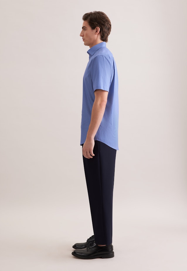 Regular Business Hemd Druck in Mittelblau |  Seidensticker Onlineshop