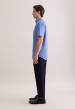 Regular Business Hemd Druck in Mittelblau |  Seidensticker Onlineshop