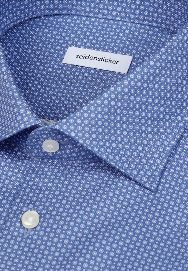 Regular Business Hemd Druck in Mittelblau |  Seidensticker Onlineshop