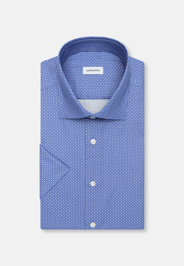 Regular Business Hemd Druck in Mittelblau |  Seidensticker Onlineshop