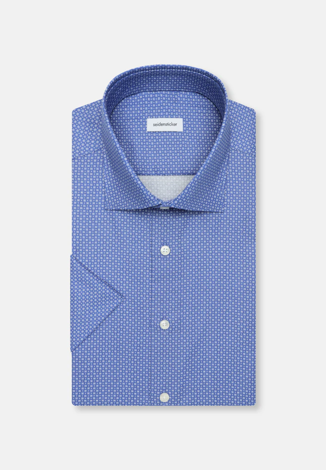 Regular Business Hemd Druck in Mittelblau | Seidensticker Onlineshop