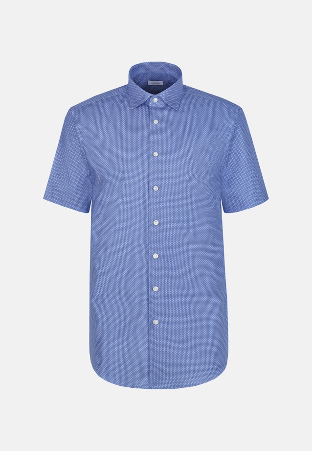 Regular Business Hemd Druck in Mittelblau |  Seidensticker Onlineshop