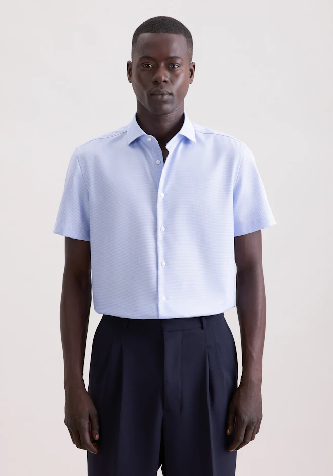 Slim Chemise d'affaires Structure dans Bleu Moyen | Boutique en ligne Seidensticker