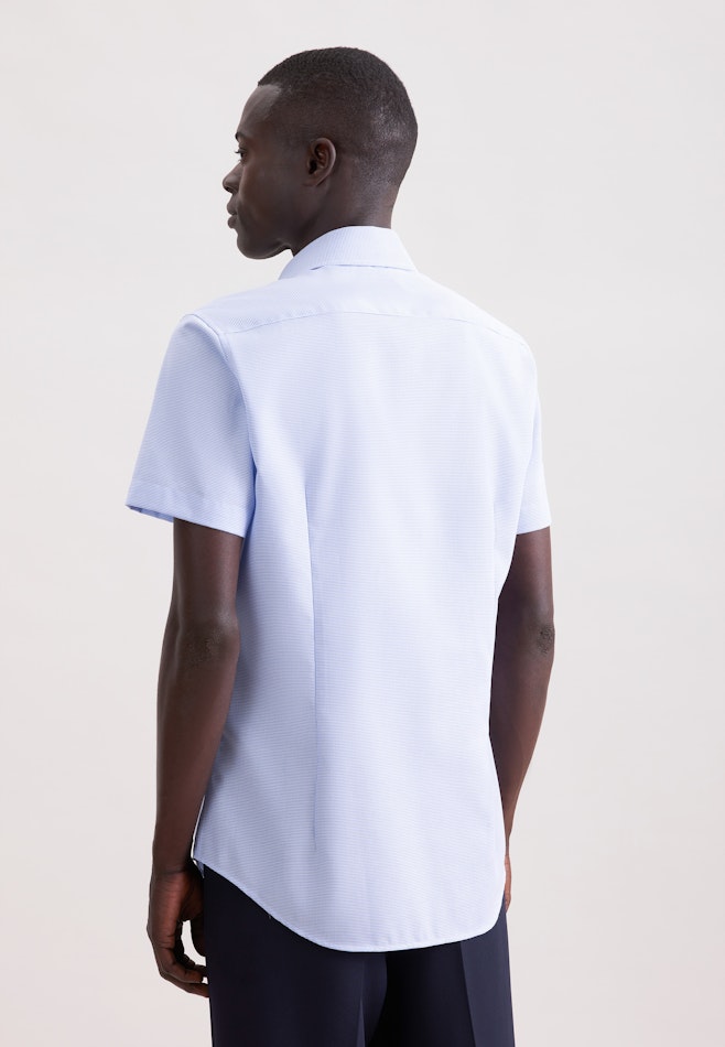 Slim Business Hemd Struktur in Mittelblau | Seidensticker Onlineshop