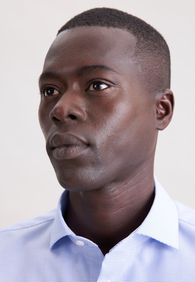 Slim Business Hemd Struktur in Mittelblau |  Seidensticker Onlineshop