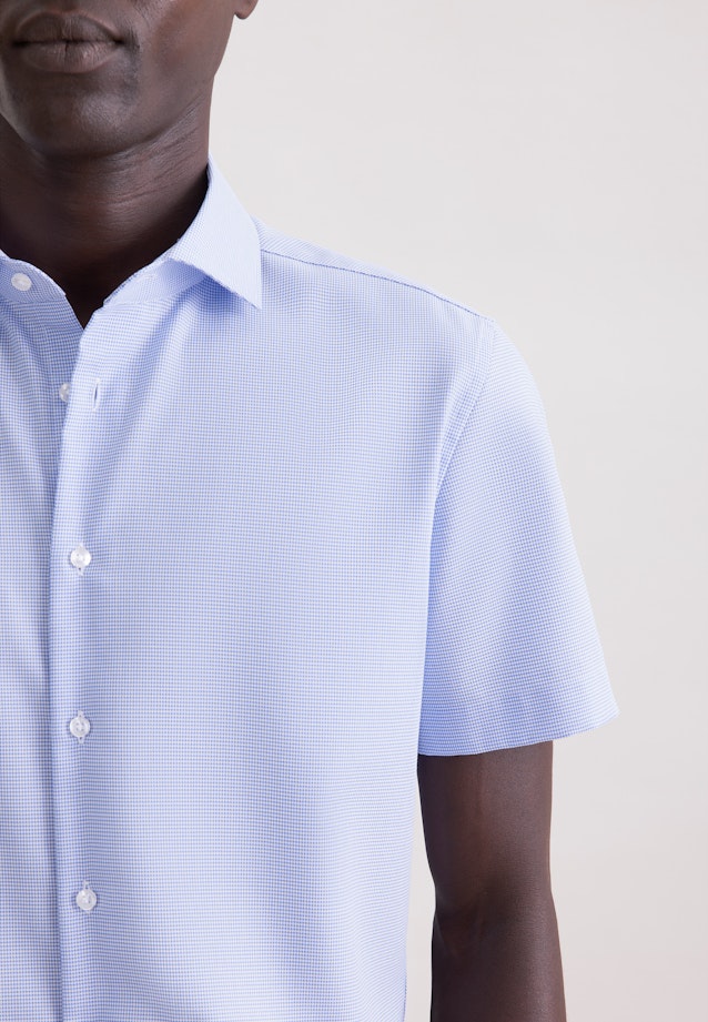 Slim Business Hemd Struktur in Mittelblau |  Seidensticker Onlineshop