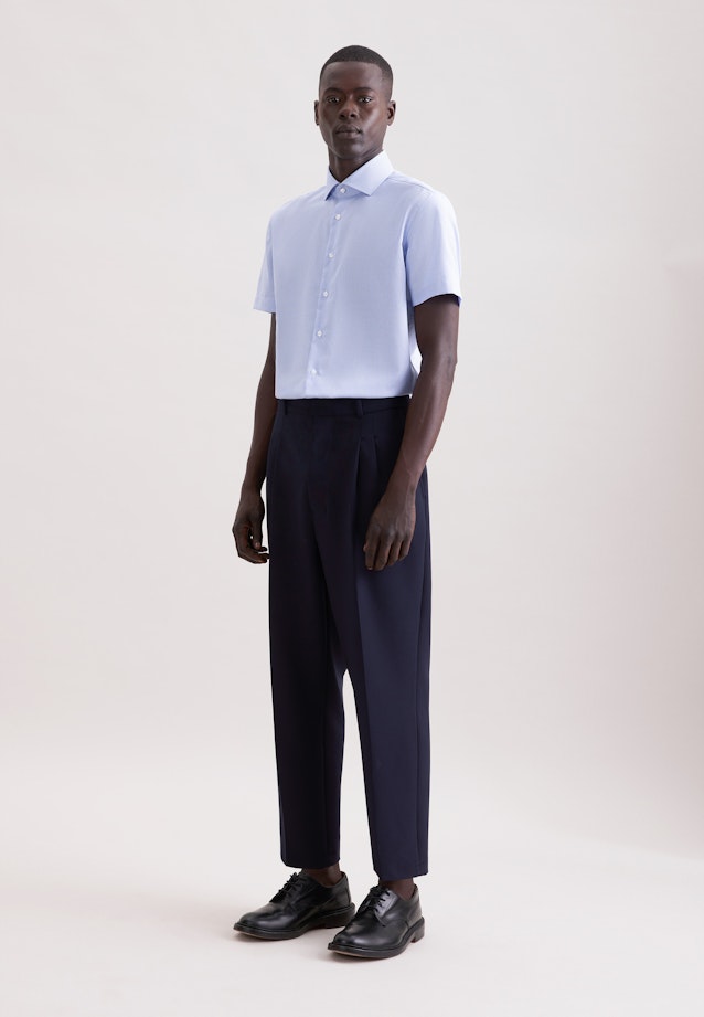 Slim Business Hemd Struktur in Mittelblau |  Seidensticker Onlineshop