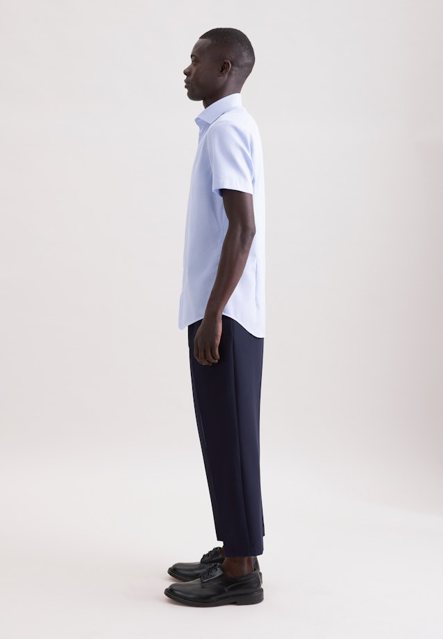 Slim Business Hemd Struktur in Mittelblau |  Seidensticker Onlineshop