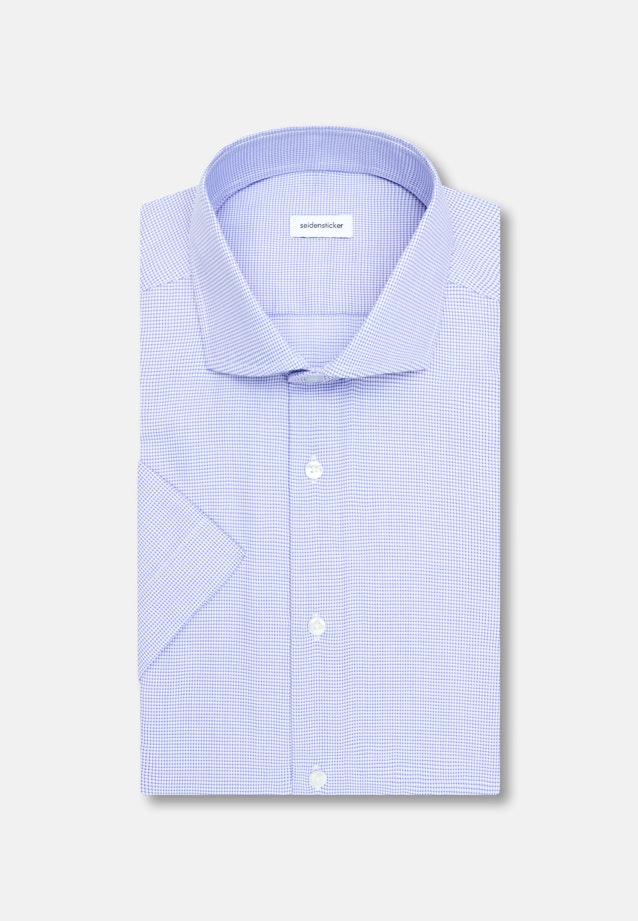 Slim Business Hemd Struktur in Mittelblau |  Seidensticker Onlineshop