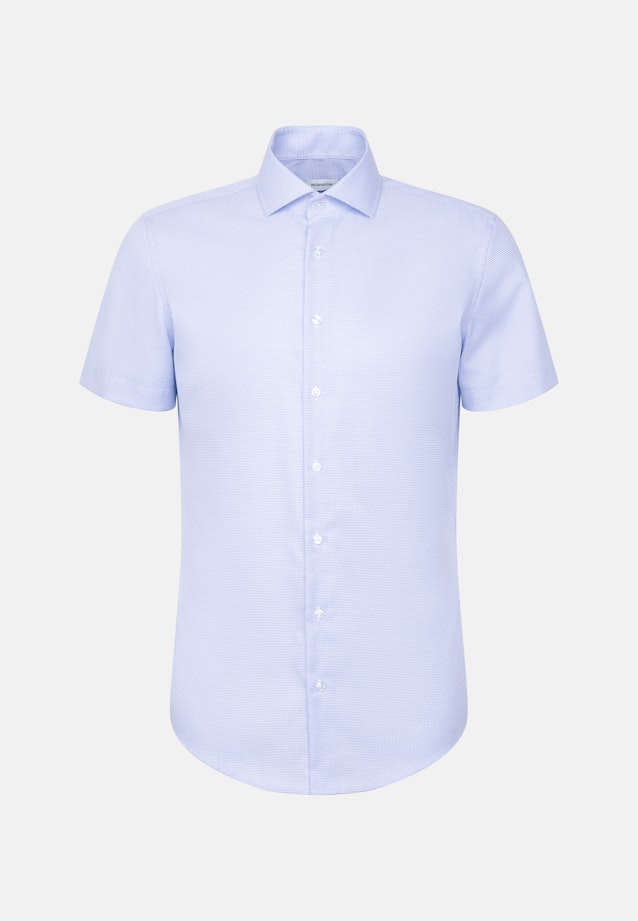 Slim Business Hemd Struktur in Mittelblau |  Seidensticker Onlineshop