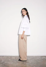 Shirt blouse with volume sleeves in cotton twill in Weiß |  Seidensticker Onlineshop