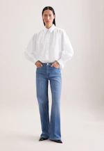 Shirt blouse with volume sleeves in cotton twill in Weiß |  Seidensticker Onlineshop
