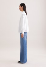 Hemdbluse mit Volumenärmel aus Baumwolltwill in Weiß |  Seidensticker Onlineshop