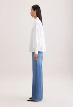 Shirt blouse with volume sleeves in cotton twill in Weiß |  Seidensticker Onlineshop