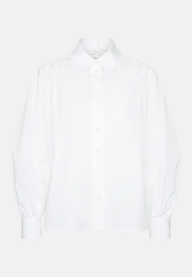 Hemdbluse mit Volumenärmel aus Baumwolltwill in Weiß |  Seidensticker Onlineshop