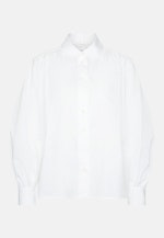 Hemdbluse mit Volumenärmel aus Baumwolltwill in Weiß |  Seidensticker Onlineshop