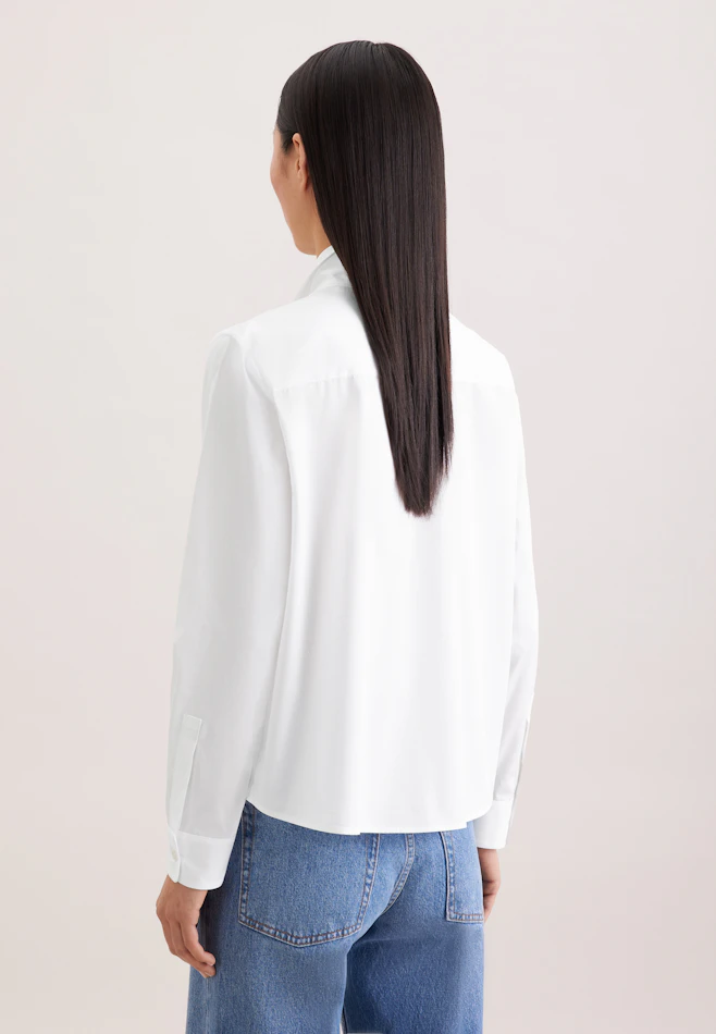 Bow blouse made of cotton twill in Weiß | Seidensticker online shop