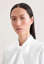 Schluppenbluse aus Baumwolltwill in Weiß |  Seidensticker Onlineshop