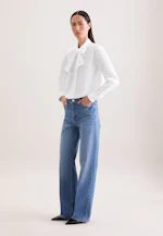 Schluppenbluse aus Baumwolltwill in Weiß |  Seidensticker Onlineshop