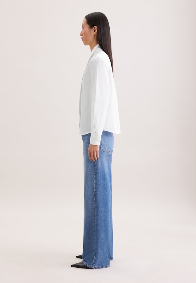 Schluppenbluse aus Baumwolltwill in Weiß |  Seidensticker Onlineshop