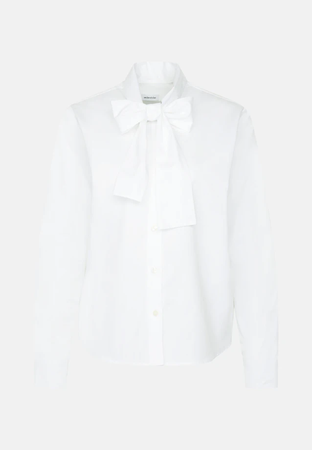 Bow blouse made of cotton twill in Weiß |  Seidensticker Onlineshop